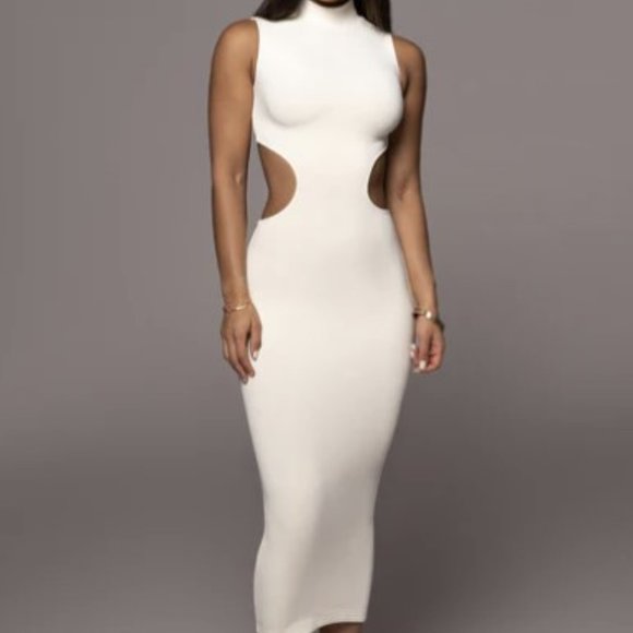 IVORY TIL SUNRISE MIDI DRESS - Picture 1 of 3